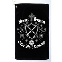 Jesus Saves All Others Take Half Damage DnD Game Golf Towel