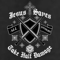 Jesus Saves All Others Take Half Damage DnD Game Golf Towel