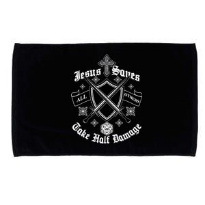 Jesus Saves All Others Take Half Damage DnD Game Microfiber Hand Towel