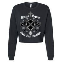 Jesus Saves All Others Take Half Damage DnD Game Cropped Pullover Crew