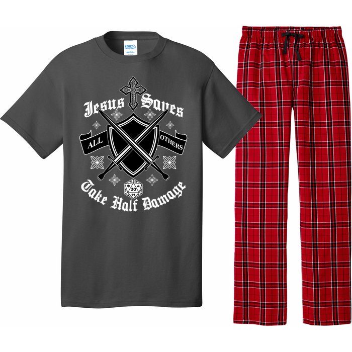 Jesus Saves All Others Take Half Damage DnD Game Pajama Set