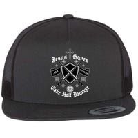 Jesus Saves All Others Take Half Damage DnD Game Flat Bill Trucker Hat
