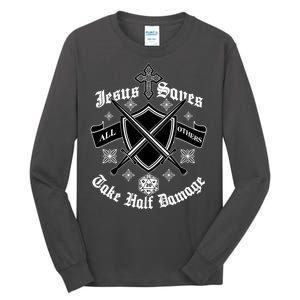 Jesus Saves All Others Take Half Damage DnD Game Tall Long Sleeve T-Shirt