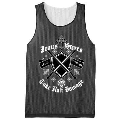 Jesus Saves All Others Take Half Damage DnD Game Mesh Reversible Basketball Jersey Tank