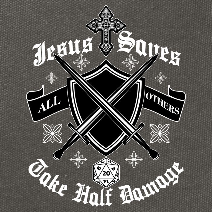 Jesus Saves All Others Take Half Damage DnD Game Cotton Canvas Backpack