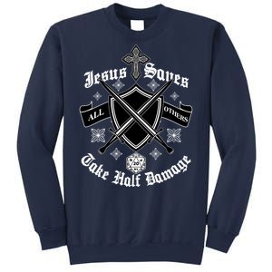 Jesus Saves All Others Take Half Damage DnD Game Sweatshirt