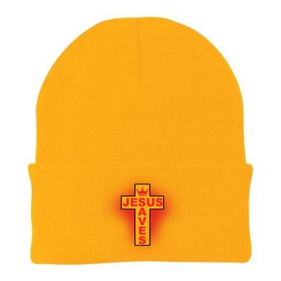 Jesus Saves Christian Faith Cross Knit Cap Winter Beanie