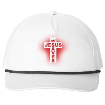 Jesus Saves Christian Faith Cross Snapback Five-Panel Rope Hat