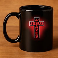 Jesus Saves Christian Faith Cross 11oz C Handle Ceramic Mug