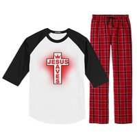 Jesus Saves Christian Faith Cross Raglan Sleeve Pajama Set