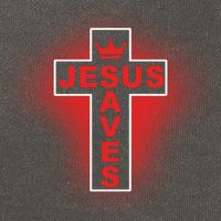 Jesus Saves Christian Faith Cross Cotton Canvas Backpack