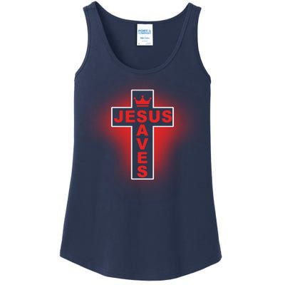 Jesus Saves Christian Faith Cross Ladies Essential Tank