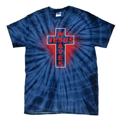 Jesus Saves Christian Faith Cross Tie-Dye T-Shirt