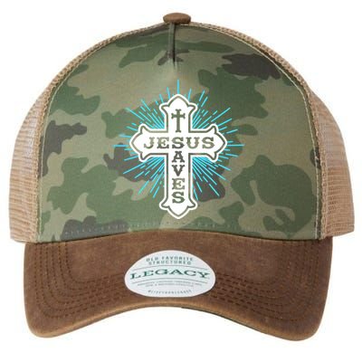 Jesus Saves Cross Legacy Tie Dye Trucker Hat