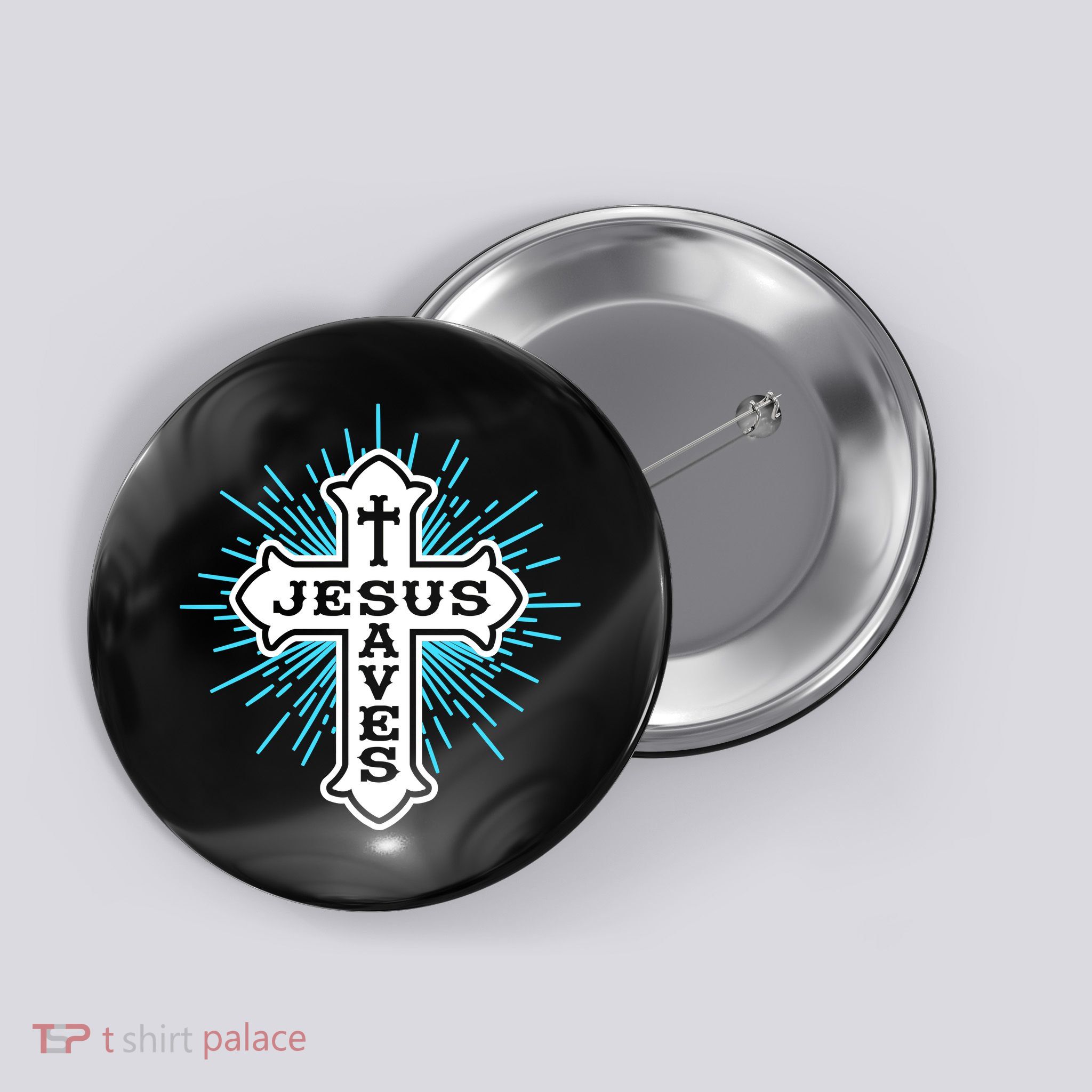 Jesus Saves Cross Button