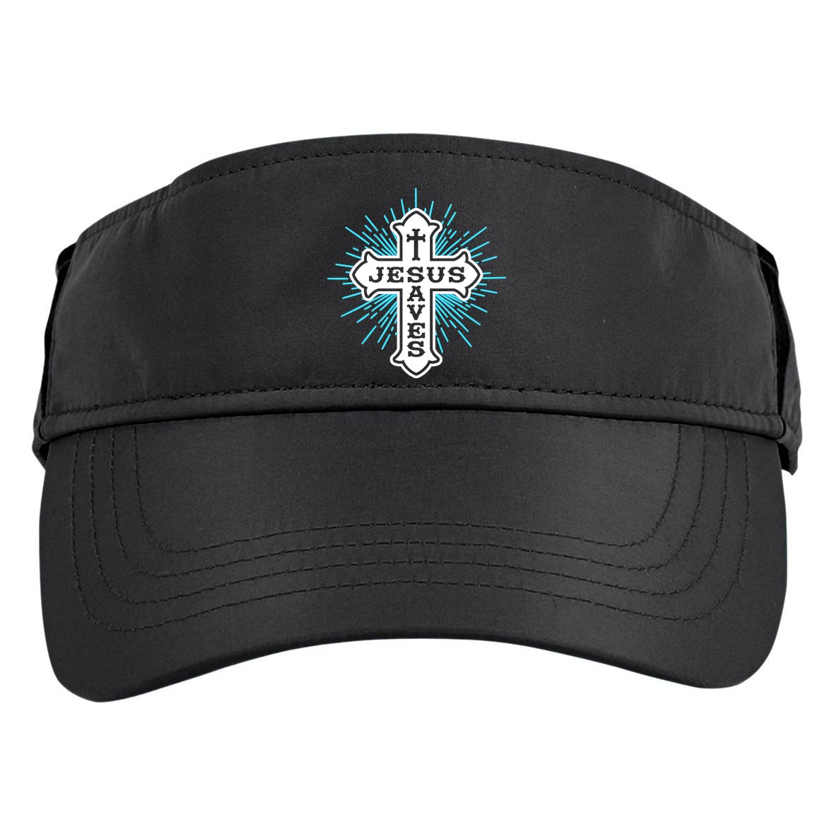 Jesus Saves Cross Adult Drive Performance Visor