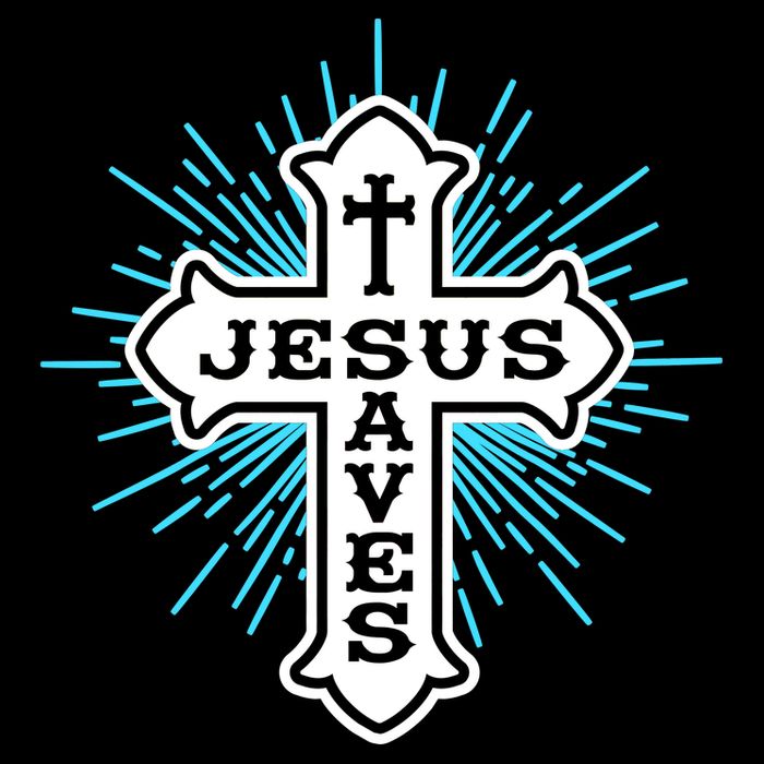 Jesus Saves Cross Drawstring Bag