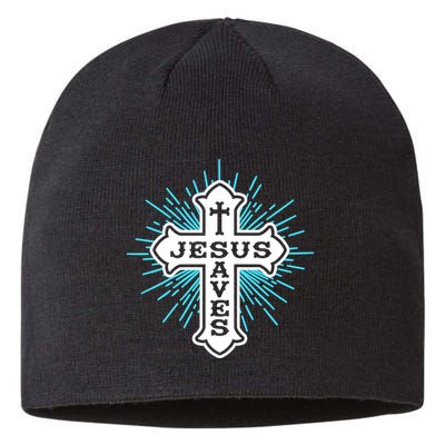 Jesus Saves Cross Sustainable Beanie