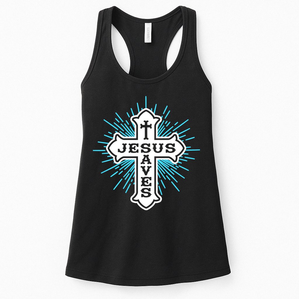 Jesus Saves Cross Womens Tank Top