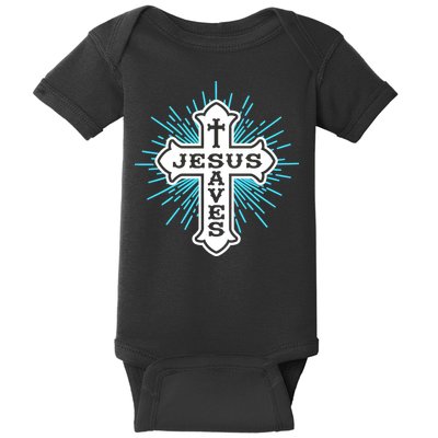 Jesus Saves Cross Baby Bodysuit