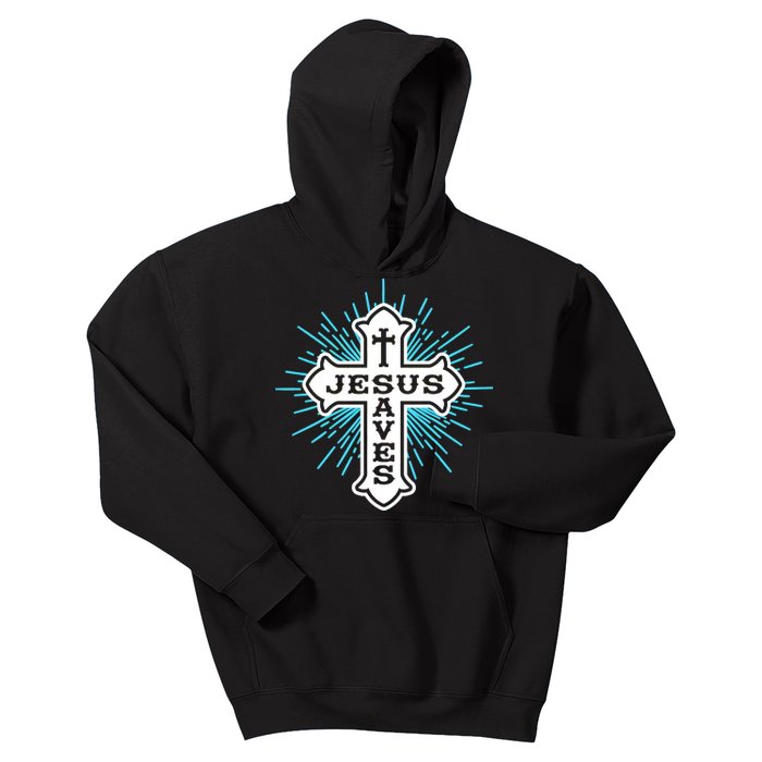 Jesus Saves Cross Kids Hoodie