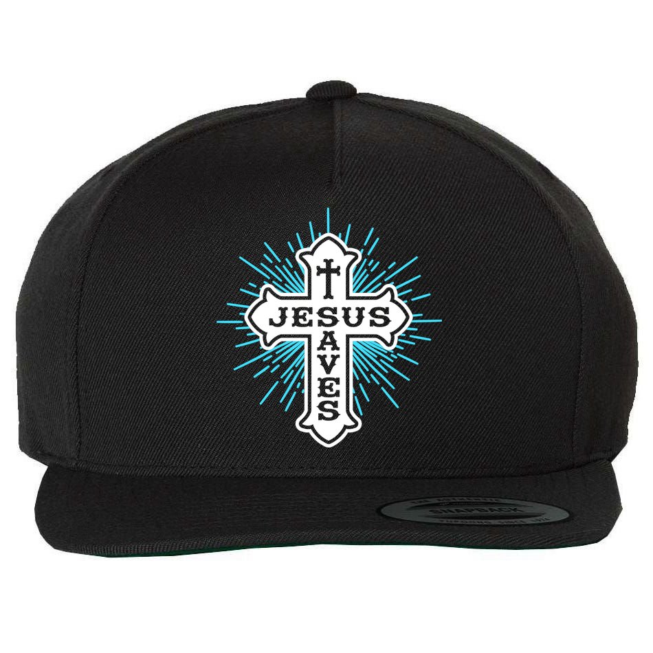 Jesus Saves Cross Wool Snapback Cap