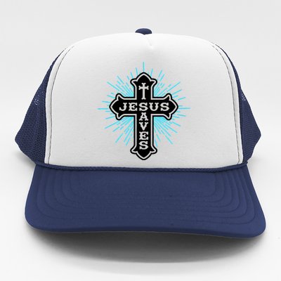 Jesus Saves Cross Trucker Hat