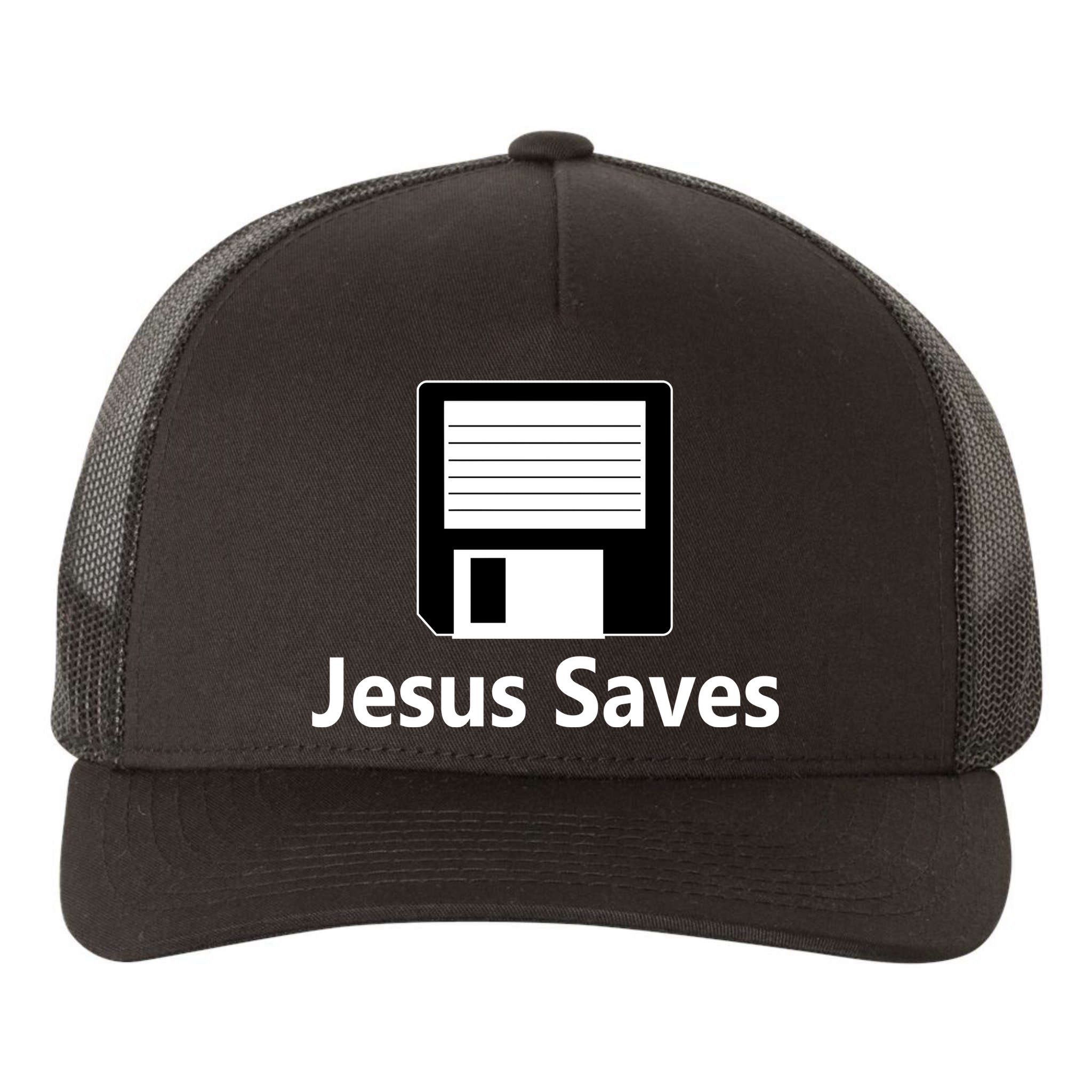 Jesus Saves Floppy Disk Yupoong Adult 5-Panel Trucker Hat