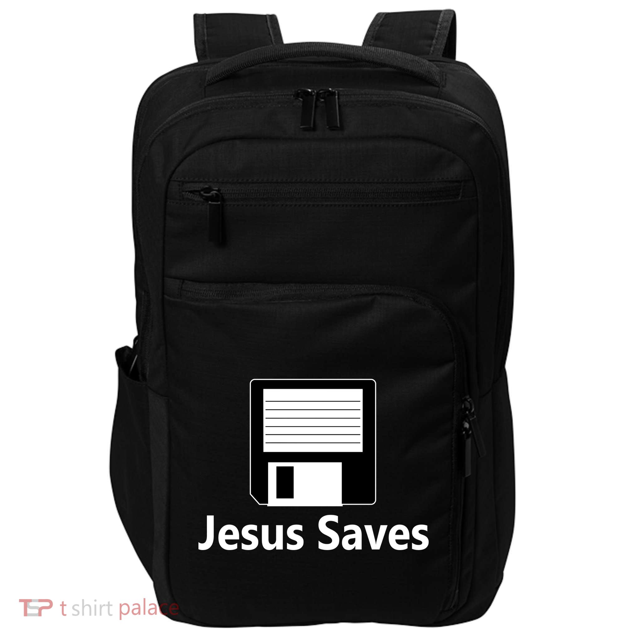 Jesus Saves Floppy Disk Impact Tech Backpack