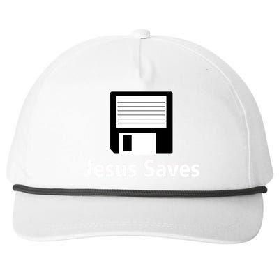 Jesus Saves Floppy Disk Snapback Five-Panel Rope Hat