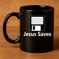 Jesus Saves Floppy Disk 11oz C Handle Ceramic Mug