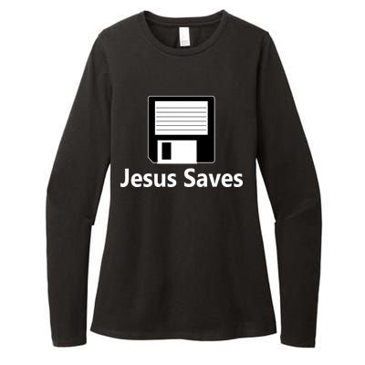 Jesus Saves Floppy Disk Womens CVC Long Sleeve Shirt