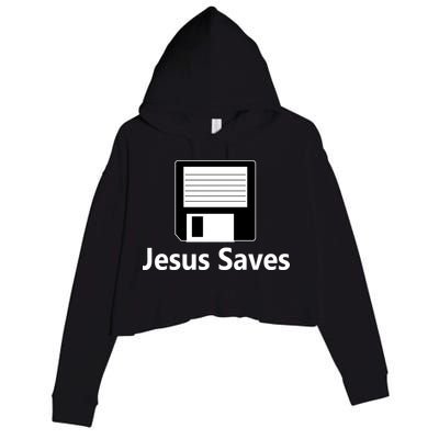 Jesus Saves Floppy Disk Crop Fleece Hoodie