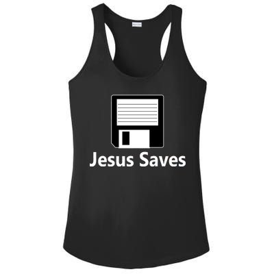 Jesus Saves Floppy Disk Ladies PosiCharge Competitor Racerback Tank