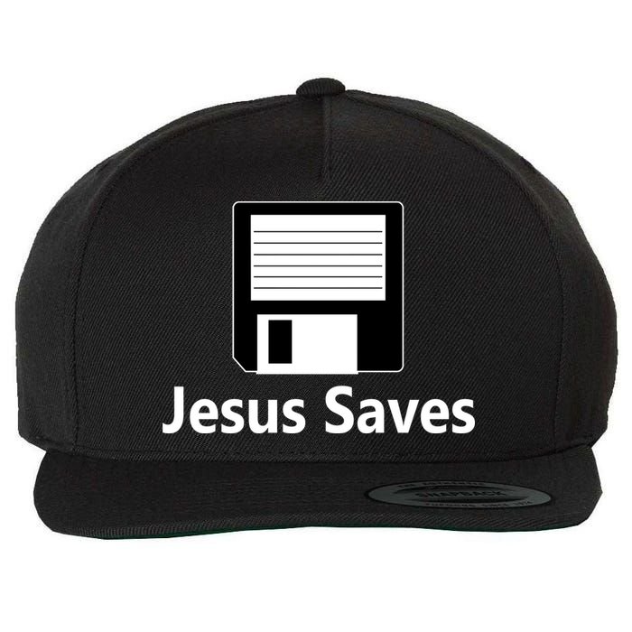 Jesus Saves Floppy Disk Wool Snapback Cap