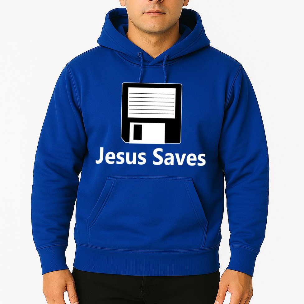 Jesus Saves Floppy Disk Hoodie