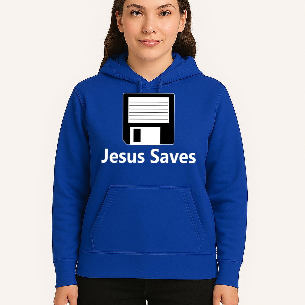 Jesus Saves Floppy Disk Hoodie