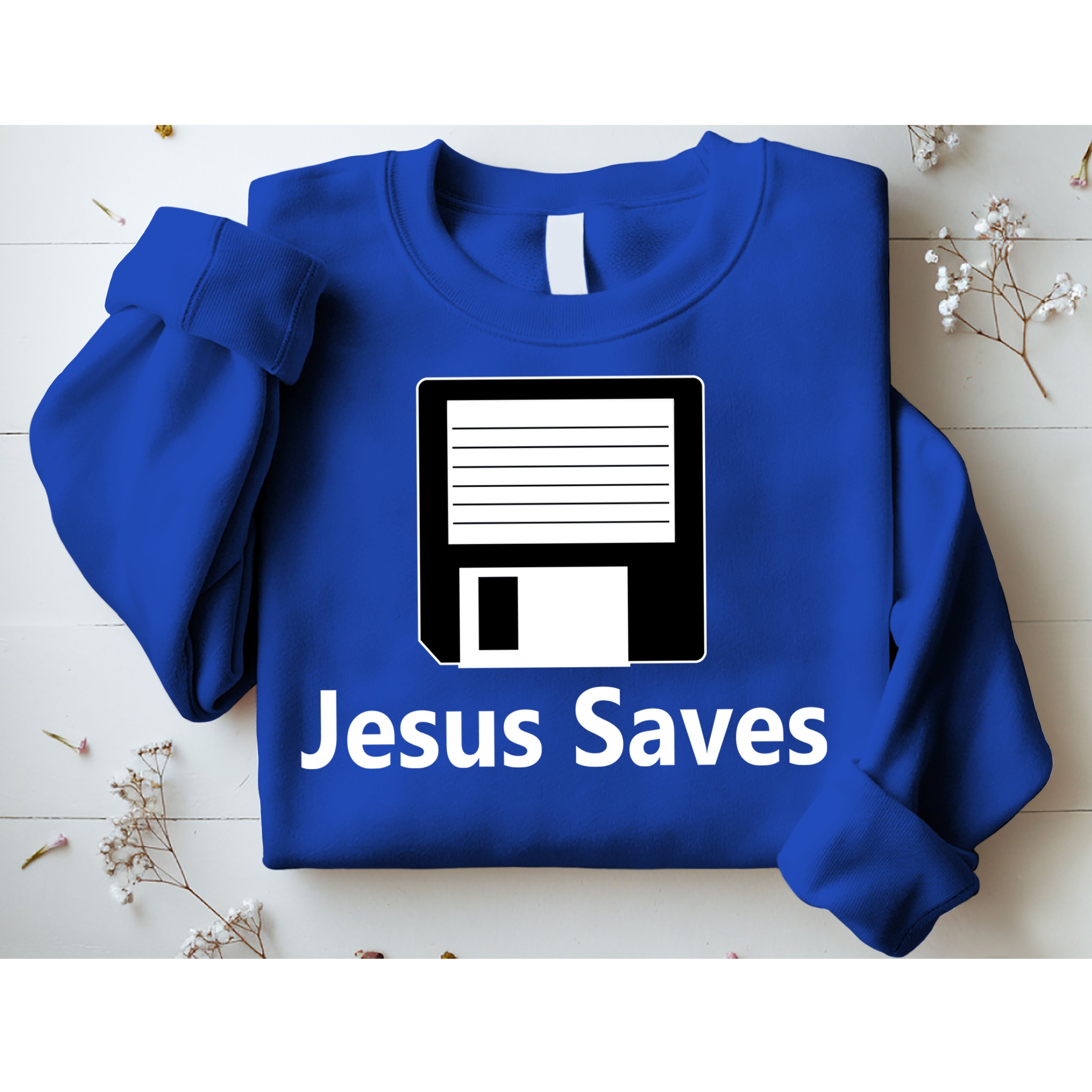 Jesus Saves Floppy Disk Sweatshirt