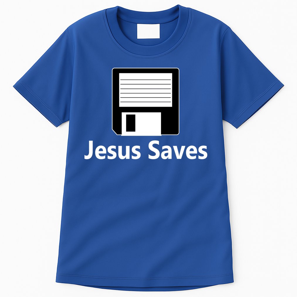 Jesus Saves Floppy Disk Tall T-Shirt