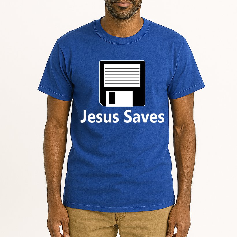 Jesus Saves Floppy Disk Tall T-Shirt