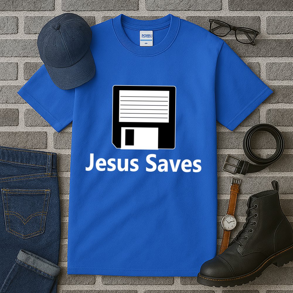 Jesus Saves Floppy Disk Tall T-Shirt
