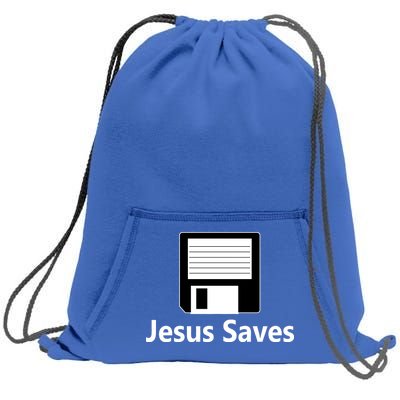 Jesus Saves Floppy Disk Sweatshirt Cinch Pack Bag