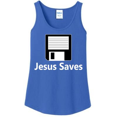 Jesus Saves Floppy Disk Ladies Essential Tank