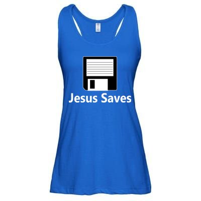 Jesus Saves Floppy Disk Ladies Essential Flowy Tank