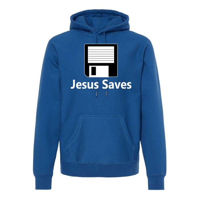 Jesus Saves Floppy Disk Premium Hoodie