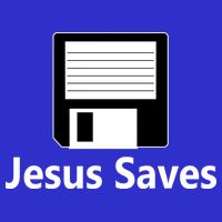 Jesus Saves Floppy Disk 16 in Basic Backpack