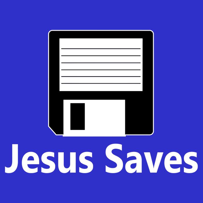 Jesus Saves Floppy Disk 16 in Basic Backpack