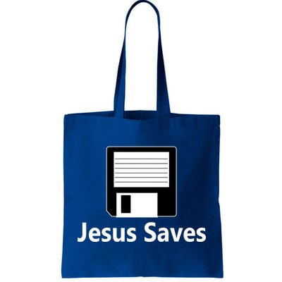 Jesus Saves Floppy Disk Tote Bag