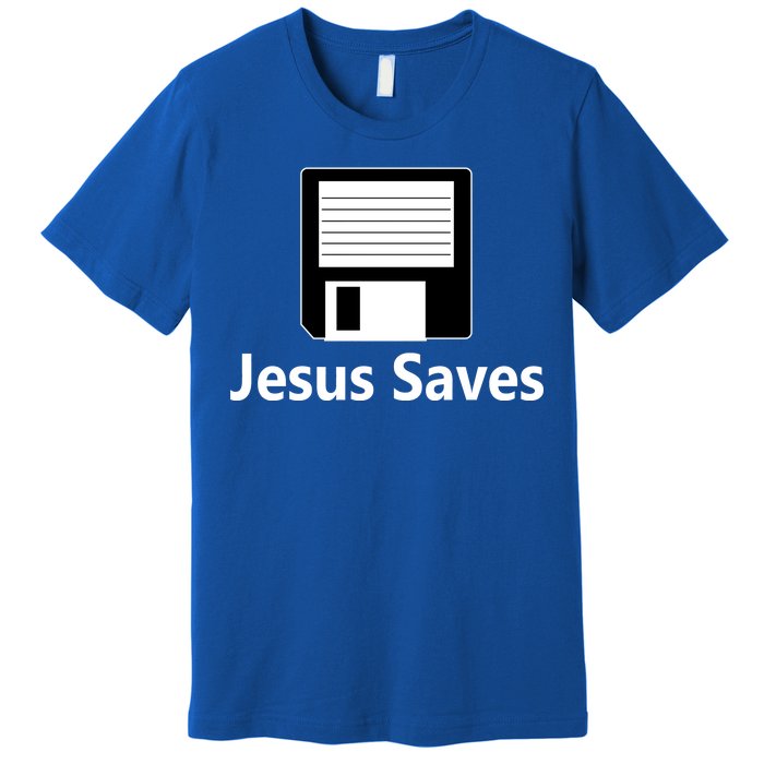 Jesus Saves Floppy Disk Premium T-Shirt