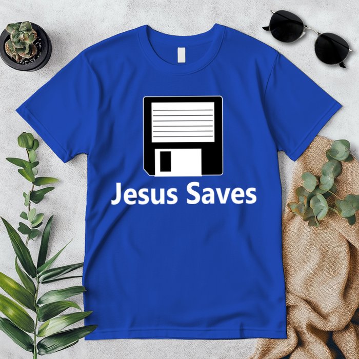 Jesus Saves Floppy Disk Premium T-Shirt